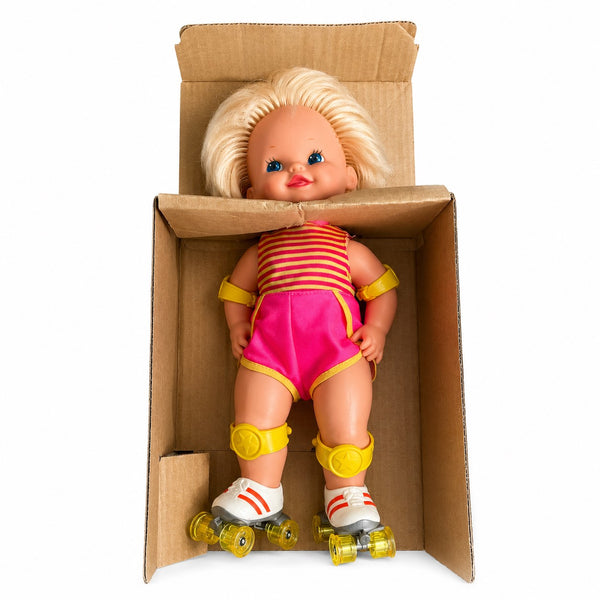 Baby Skates Mattel 1982 – poupée à rollers mécanique avec boîte d’origine et notice