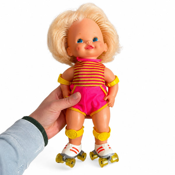 Baby Skates Mattel 1982 – poupée à rollers mécanique avec boîte d’origine et notice