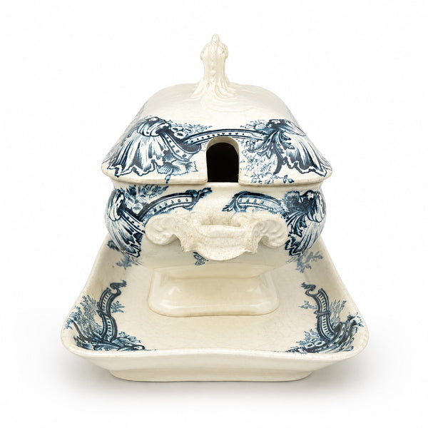 Saucière ancienne Terre de Fer HB & Cie Choisy-le-Roi modèle style Louis XV – fin XIXe / début XXe siècle