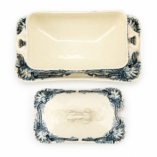 Saucière ancienne Terre de Fer HB & Cie Choisy-le-Roi modèle style Louis XV – fin XIXe / début XXe siècle