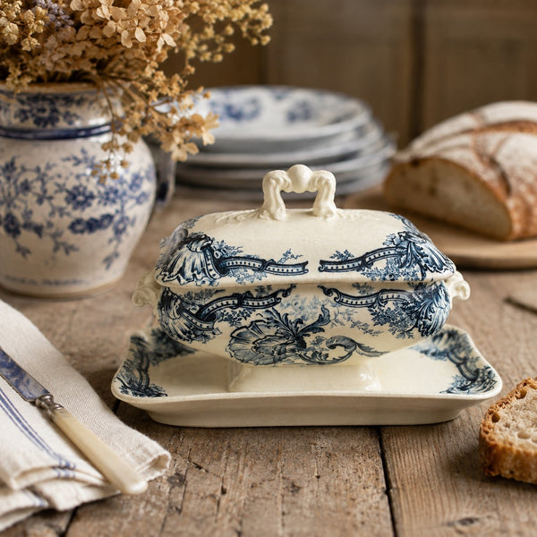 Saucière ancienne Terre de Fer HB & Cie Choisy-le-Roi modèle style Louis XV – fin XIXe / début XXe siècle