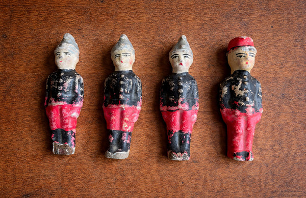 Lot de 12 soldats anciens Bon-Dufour – figurines en composition – France vers 1900