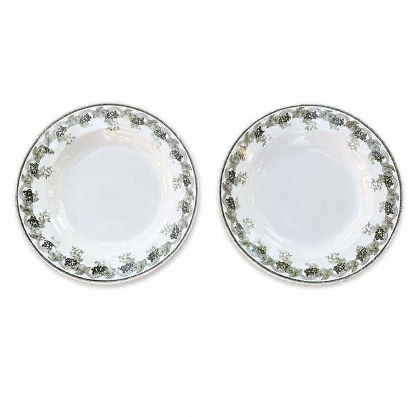 Lot de 3 assiettes creuses anciennes en faïence Violetta – Moulin des Loups & Hamage