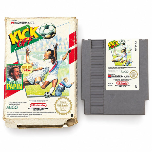 Jeu vidéo ancien Nintendo NES Kick Off – 1985 – avec boîte d’origine, sans notice