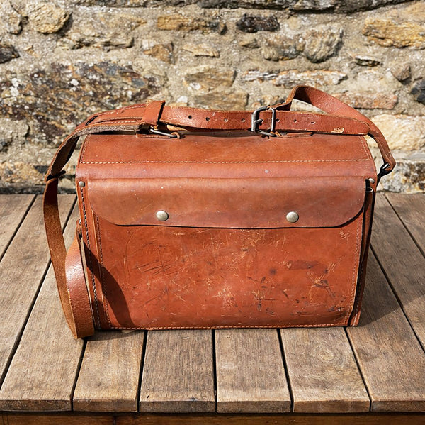 Sacoche d’électricien / technicien en cuir ancienne EDF GDF