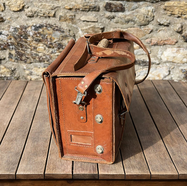 Sacoche d’électricien / technicien en cuir ancienne EDF GDF