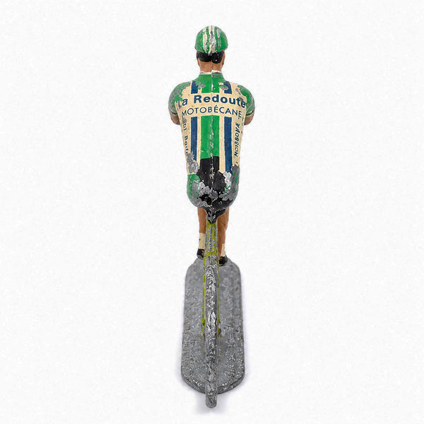 Ancienne figurine cycliste Salza La Redoute Motobécane en zamac peint – Échelle 1:32
