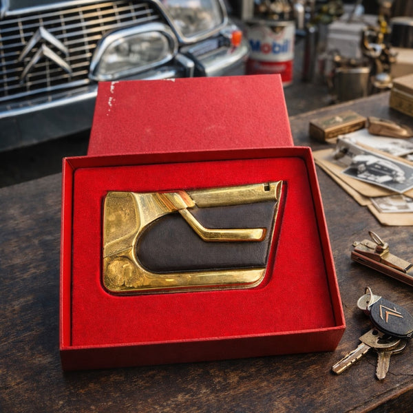 Panneau de porte Citroën Xantia en bronze – pièce commémorative industrielle – écrin d'origine (1993)