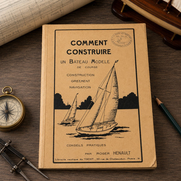 Ancien livret de modélisme naval « Comment construire un bateau modèle de course » – Roger Henault