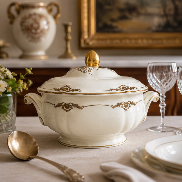 Soupière en porcelaine de Limoges L. Bernardaud & Co – Modèle Coquille
