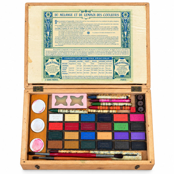Ancien coffret d’aquarelle J.M. Paillard « Couleurs sans danger » – Paris