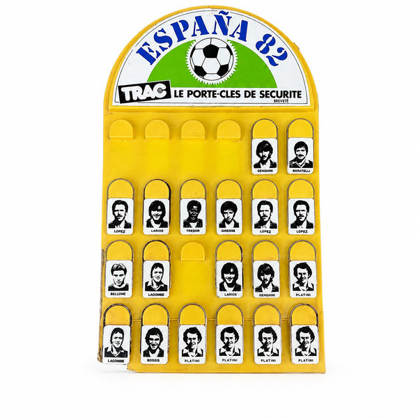 Présentoir de comptoir TRAC España 82 – Porte-clés équipe de France vintage
