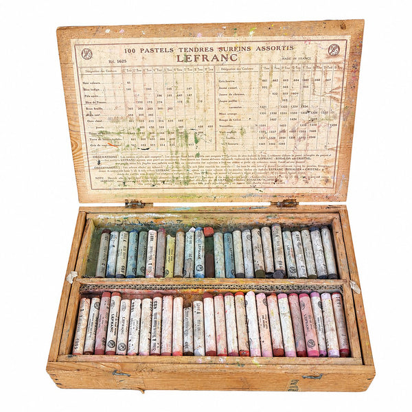 Ancienne boîte Lefranc pour pastels tendres surfins assortis – Réf. 1625