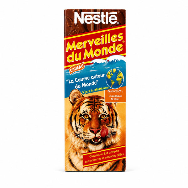 Boîte à goûter vintage Nestlé « Merveilles du Monde » avec 161 cartes et 2 jeux