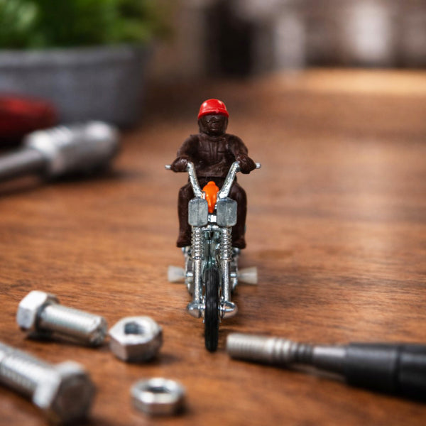 Mini moto chopper vintage Barlux – Chopper Spring Biker – Série Jet – Échelle 1:32