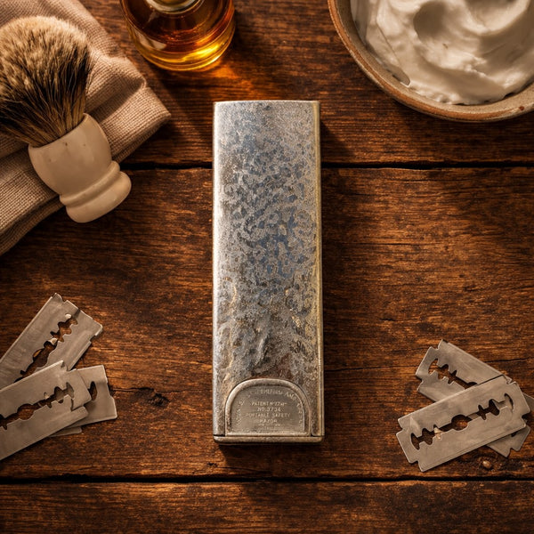 Rasoir de sûreté de voyage Darwin De-Luxe Hollow Ground avec étui métallique
