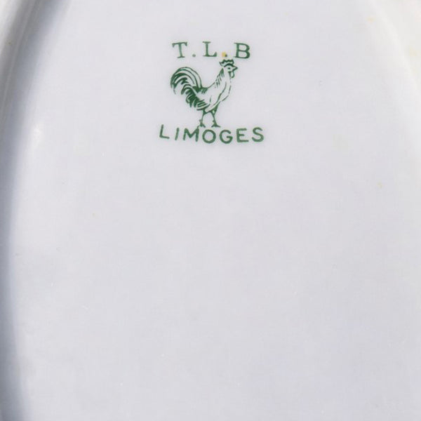 Ancien saladier à décor d’oiseaux – Porcelaine Limoges T.L.B (1918–1939)