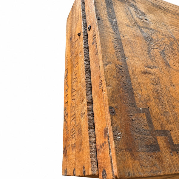 Ancienne boîte publicitaire en bois Amidon au Chat Hoffmann