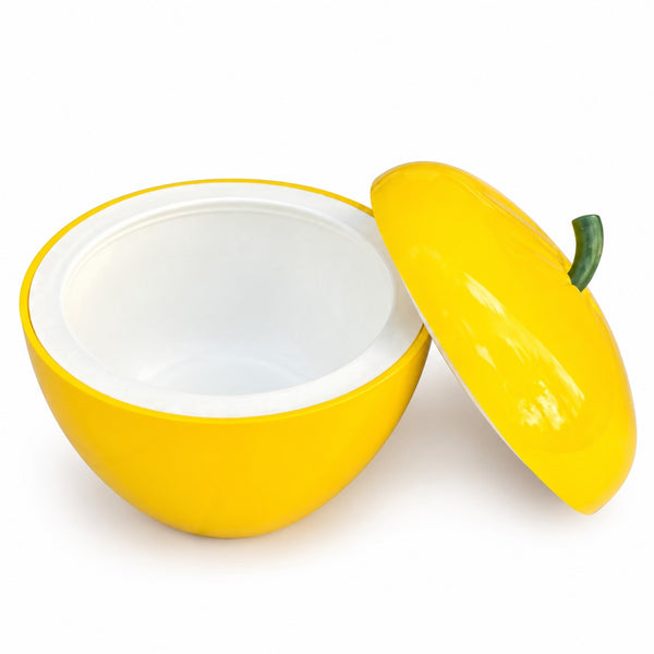 Seau à glaçons en plastique vintage en forme de pomme jaune pop – Années 1970
