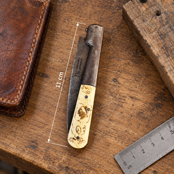Ancien couteau de poche pliant modèle corse « Vendetta » – Véritable Édouard 716