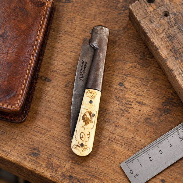 Ancien couteau de poche pliant modèle corse « Vendetta » – Véritable Édouard 716