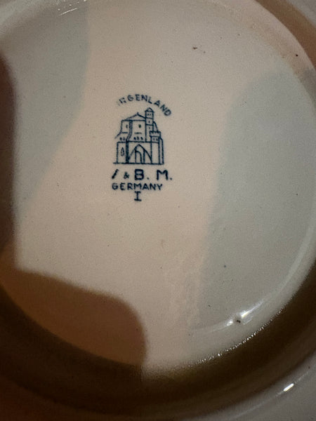 Beurrier ancien Villeroy & Boch – Modèle Burgenland, décor bleu sur fond blanc