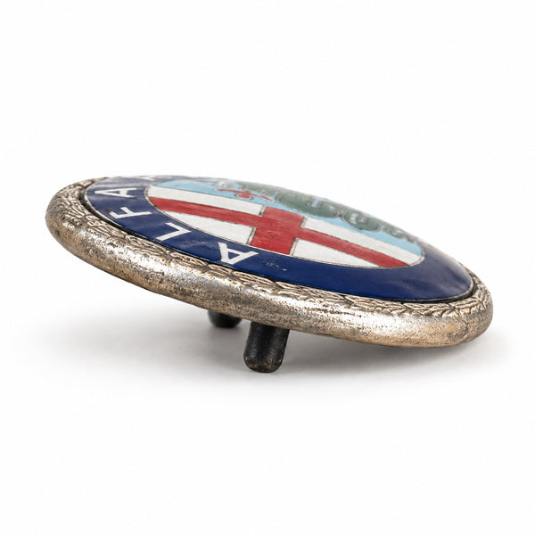 Emblème logo Alfa Romeo vintage bombé en aluminium et plastique – 54 mm