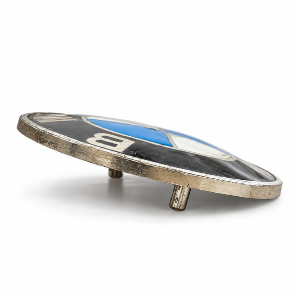 Emblème BMW vintage rond bombé en métal et plastique – années 1980 – diamètre 82 mm