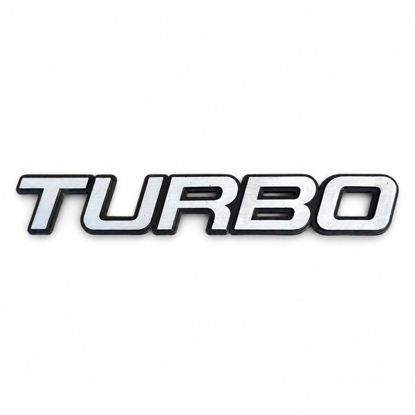Emblème et monogramme automobile vintage TURBO en plastique – Finition argentée - 17 cm