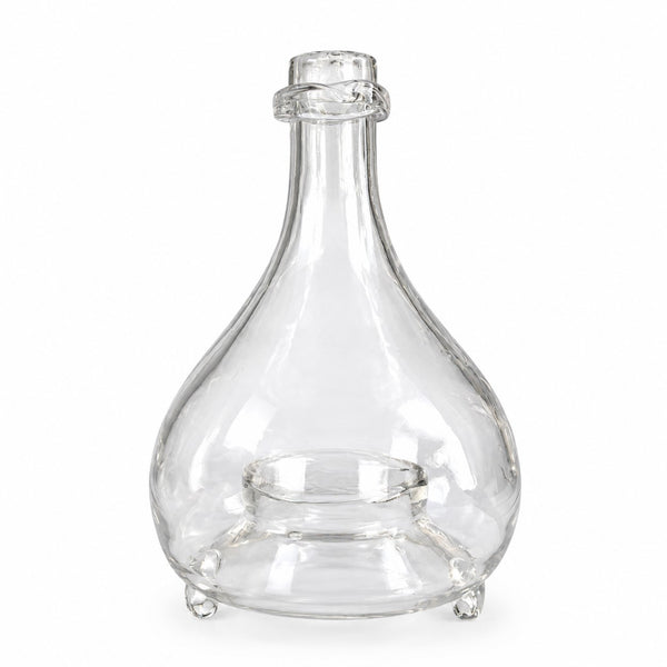 Ancien gobe-mouche en verre soufflé transparent – Fin XIXe / Début XXe siècle