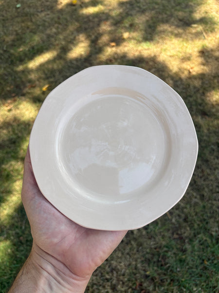 Lot de 6 assiettes à dessert Digoin Sarreguemines en faïence rose poudré – 18,5 cm