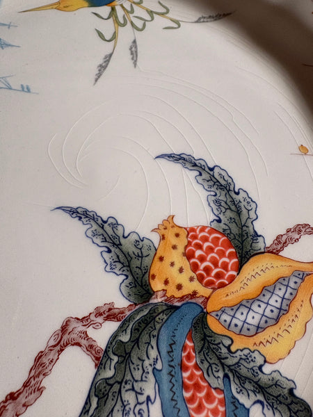 Assiette plate Gien Caraïbes en faïence – Décor polychrome au martin-pêcheur