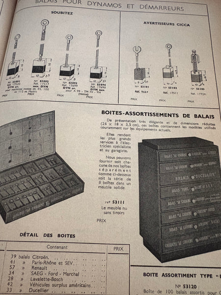 Ancien catalogue d'accessoires pour automobiles / Hardy et Augé 1952