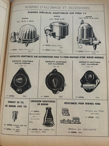 Ancien catalogue d'accessoires pour automobiles / Hardy et Augé 1952
