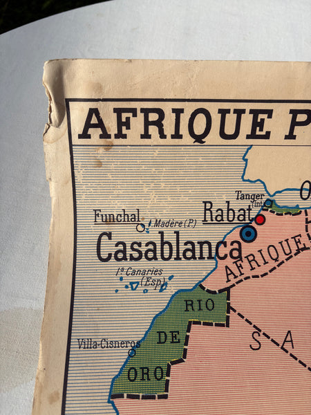 Carte scolaire vintage Nalliers / Afrique Politique / Afrique Physique