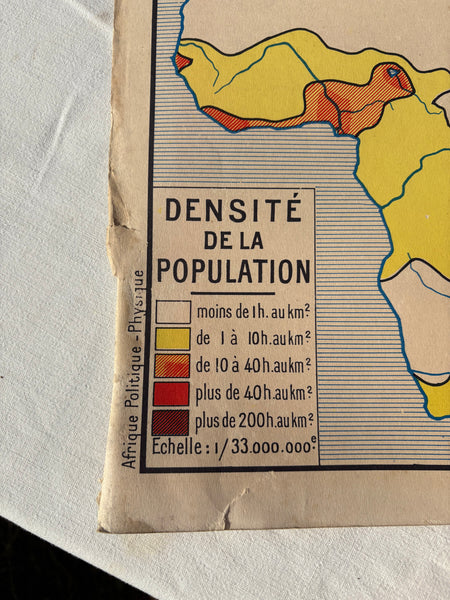 Carte scolaire vintage Nalliers / Afrique Politique / Afrique Physique