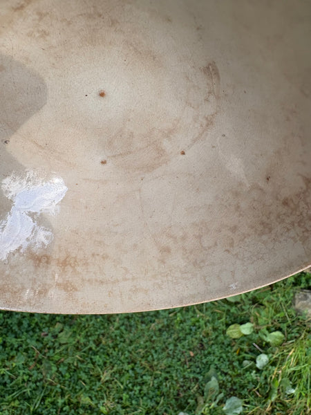 Ancien bol en faïence patinée / en barbotine d'Onnaing ? / Fleur de lys / no Creil