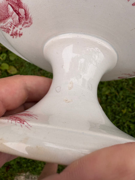 Ancien compotier en faïence de Pexonne modèle Champêtre