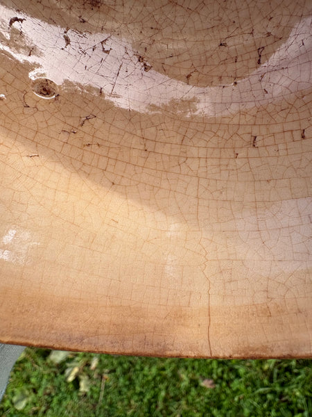 Ancien bol en faïence patinée de Creil et Montereau 619 / vigne / raisin / liseron