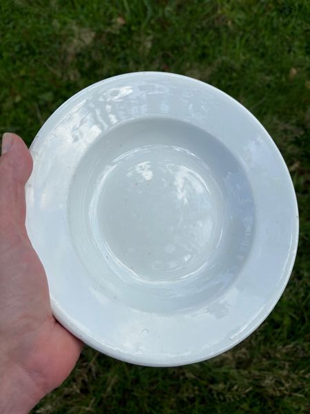 Ensemble de 6 assiettes creuses épaisses Creil et Montereau HBCM coloris blanc