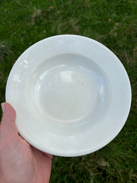 Ensemble de 6 assiettes creuses épaisses Creil et Montereau HBCM coloris blanc