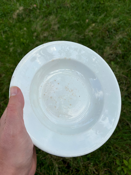 Ensemble de 6 assiettes creuses épaisses Creil et Montereau HBCM coloris blanc