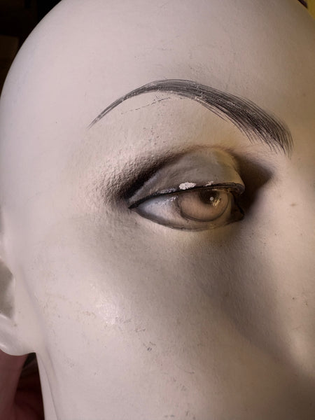 Marotte / présentoir / tête à chapeau vintage 39 cm en résine