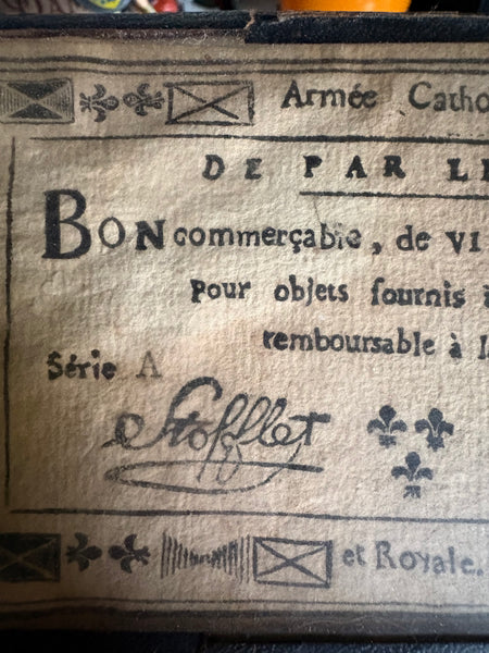 Assignat royaliste de 25 livres – Armée Catholique et Royale – Guerre de Vendée (1793-1796)