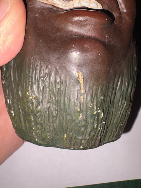 Statuette en plâtre vintage 15 cm / visage afro inspiré d'un pot à tabac des années 1930