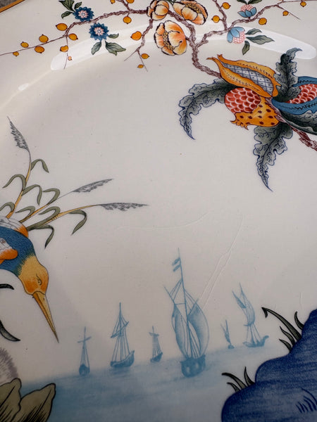 Assiette plate Gien Magellan en faïence – Décor polychrome au martin-pêcheur - no Caraïbes