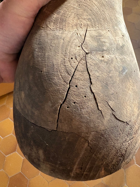 Ancienne forme à chapeau en bois – forme de modiste – outil de chapellerie