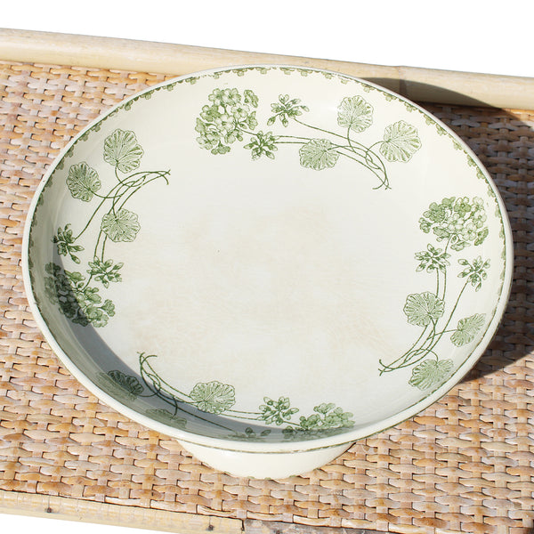 Ancien compotier en faïence de U & C Sarreguemines modèle Géranium