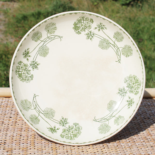 Ancien compotier en faïence de U & C Sarreguemines modèle Géranium