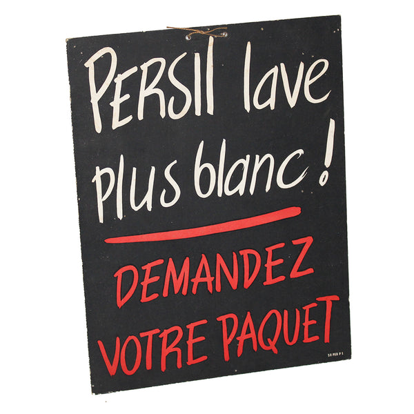 Ancien carton publicitaire lessive Persil lave plus blanc !